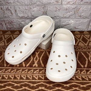 Crocs Mens Clogs Slip-On Classic Coast Slip On Rubber Casual White Size 9